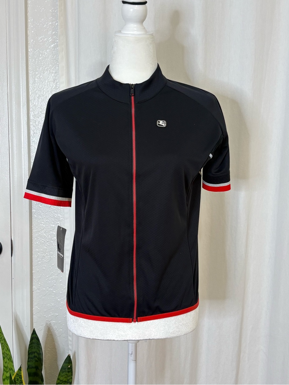 Men's Black Cycling Jersey with Red Accent - Brand:
